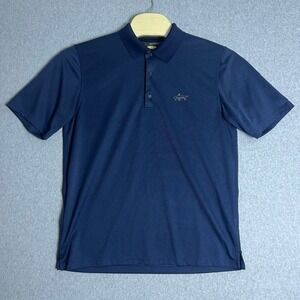 Greg Norman Men's Navy Blue Play‎ Dry Polo Shirt Size Large